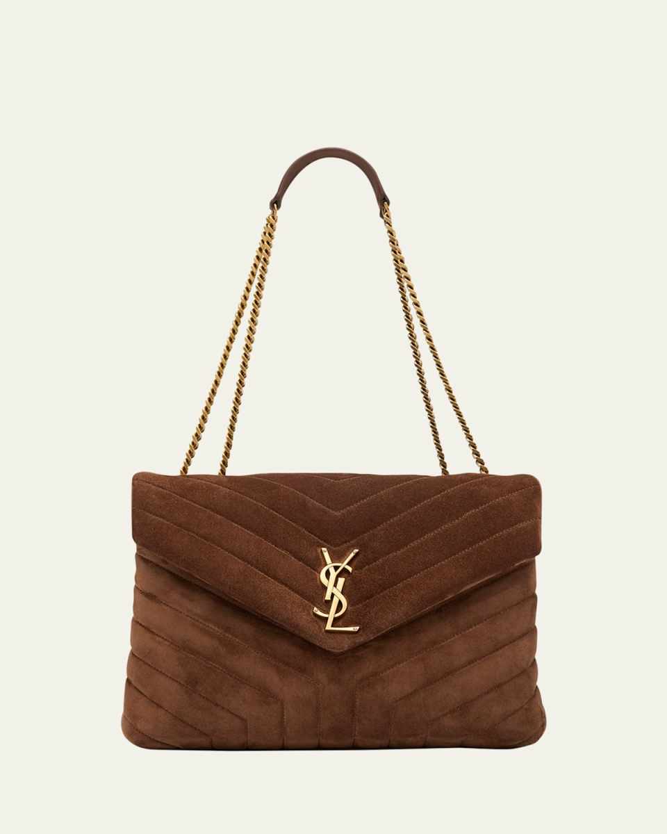 Loulou Medium YSL Shoulder Bag in Quilted Suede